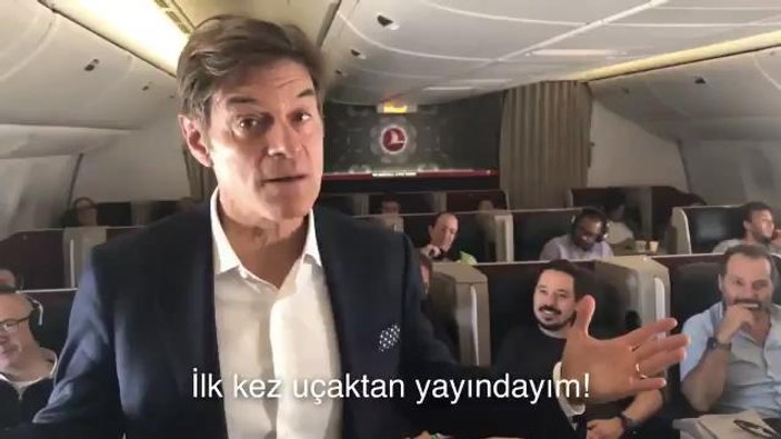 Doktor Öz THY uçağında havadan yayın yaptı