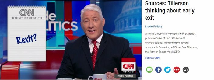 CNN'den Tillerson iddiası