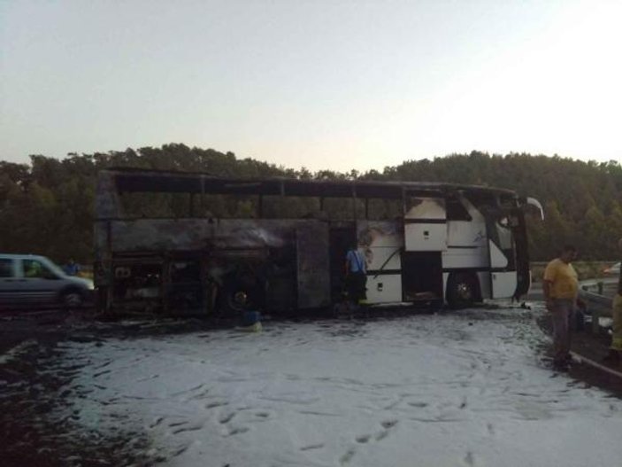 Muğla'da tur otobüsü yandı 