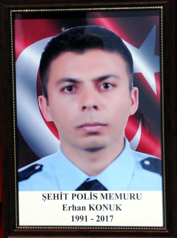 Şehit polis Erhan Konuk, memleketine uğurlandı