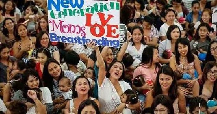 Filipinli annelerden toplu emzirme eylemi