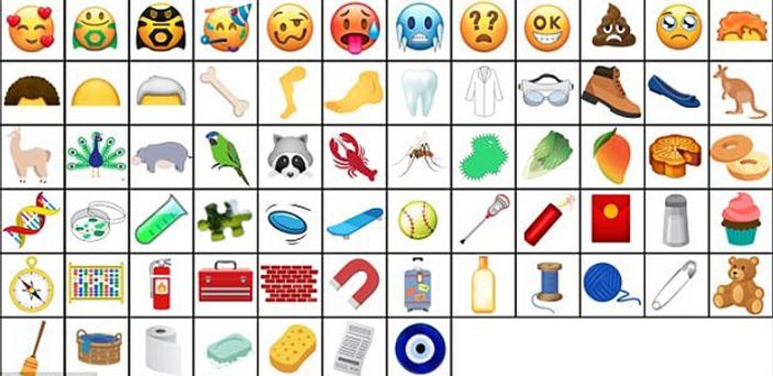 2018'in 67 emoji adayı tanıtıldı
