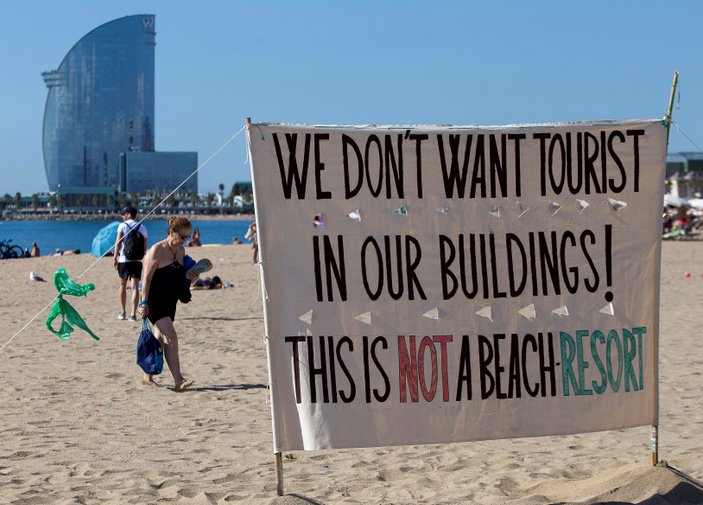 Barselona'da turizm protestosu