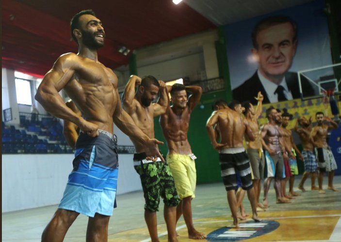 Suriye'de vücut geliştirme yarışması düzenlendi