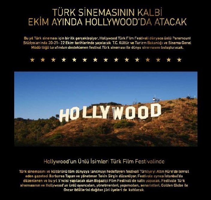 Türk sinemasının kalbi Ekim ayında Hollywood'da atacak