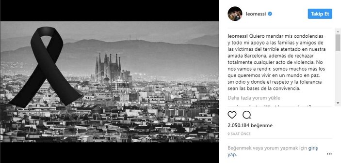 Messi'den terör saldırısıyla ilgili açıklama