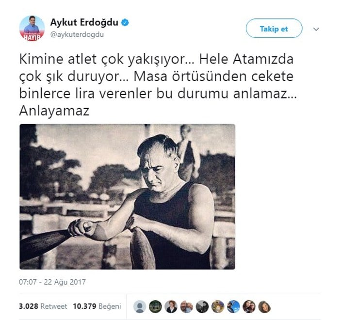 Kılıçdaroğlu'nun atleti Atatürk'ün mayosu