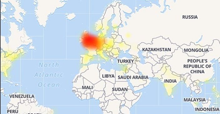 Facebook Avrupa'da çöktü
