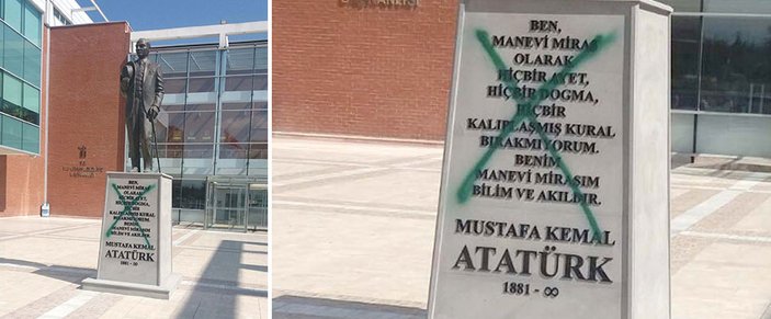 Eskişehir'de Atatürk heykeline saldırı