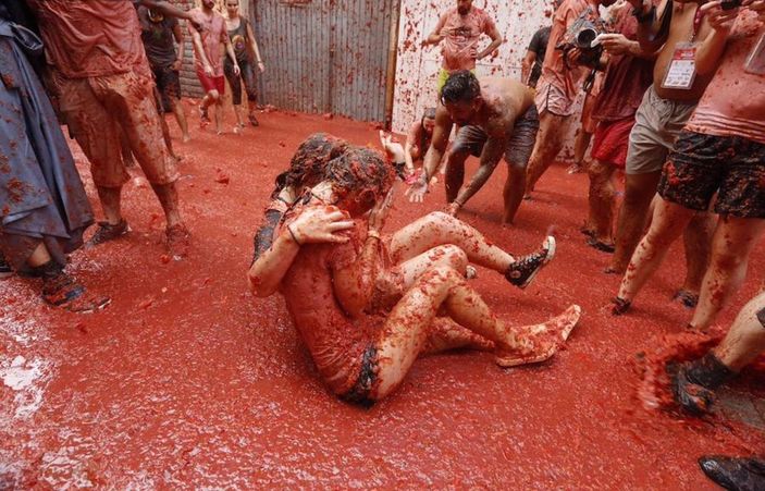 İspanya'da La Tomatina festivali