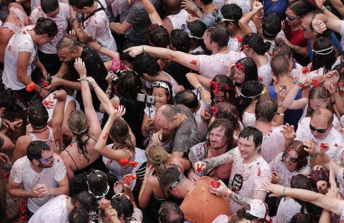 İspanya'da La Tomatina festivali