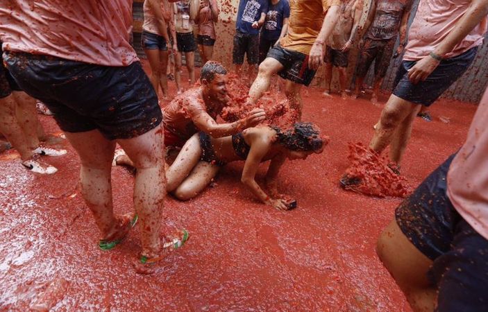 İspanya'da La Tomatina festivali