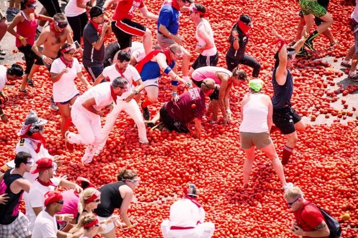 İspanya'da La Tomatina festivali