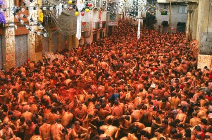 İspanya'da La Tomatina festivali