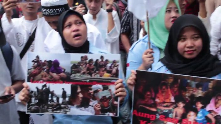 Endonezya'da Arakanlı Müslümanlara destek