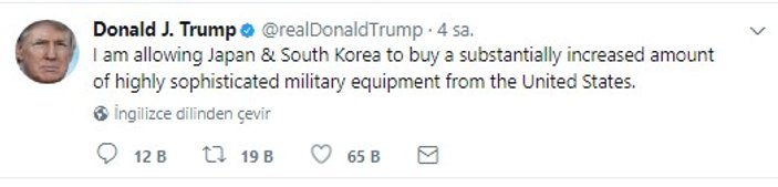 ABD, G. Kore ve Japonya'ya silah satışını onayladı
