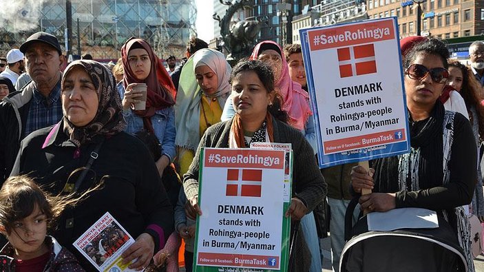 Danimarka'da Arakan protestosu