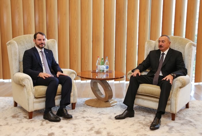 Azerbaycan Cumhurbaşkanı,  Bakan Albayrak'ı kabul etti