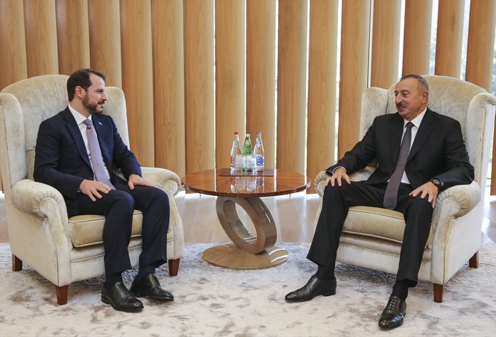 Azerbaycan Cumhurbaşkanı,  Bakan Albayrak'ı kabul etti