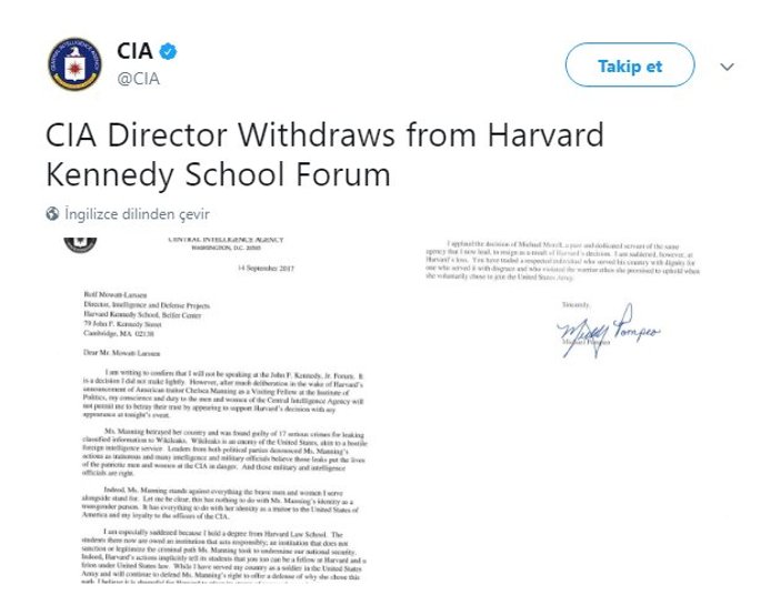 CIA ve Harvard bir kez daha karşı karşıya kaldı