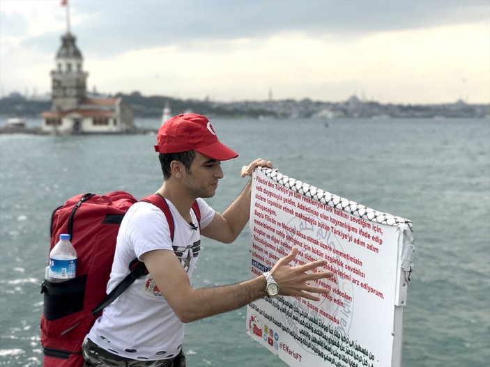 Filistinli genç,  İstanbul'dan Ankara'ya yürüyecek