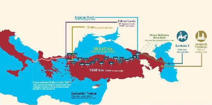 Azeri gazının Avrupa yolculuğu Marmara Denizi'nde başladı