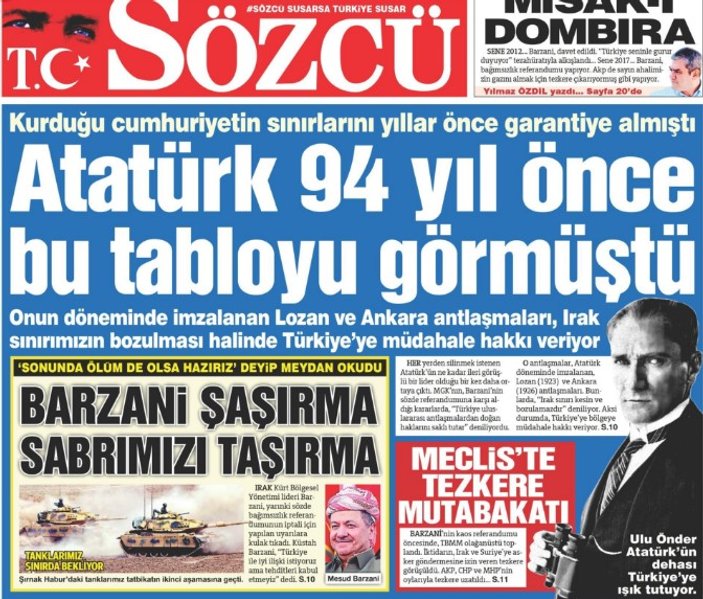 Sözcü, Atatürk bugünü görmüştü diyor