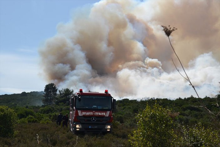 Sancaktepe'de askeri alanda yangın