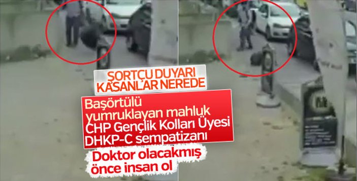 Başörtülü kadına saldıran CHP'li sırıtarak poz verdi
