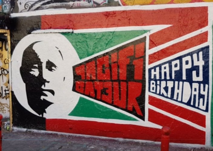 Barselona'da Putin graffitisi