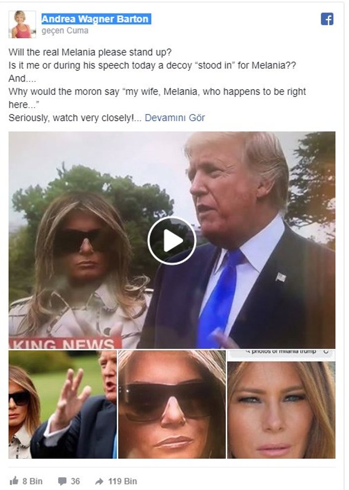 Melania Trump Dublör kullanıyor tartışması