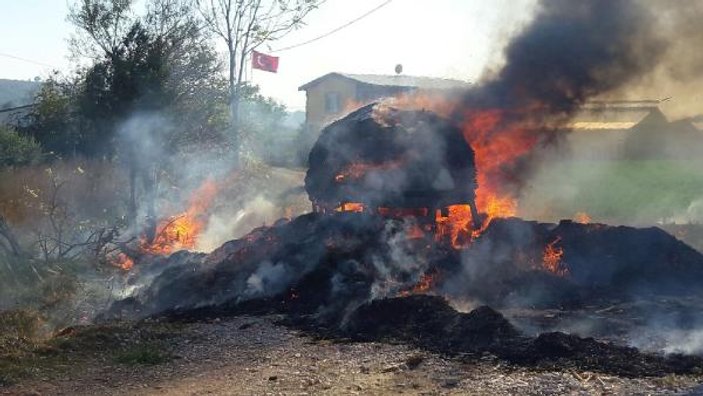 Bursa'da saman yüklü traktör küle döndü