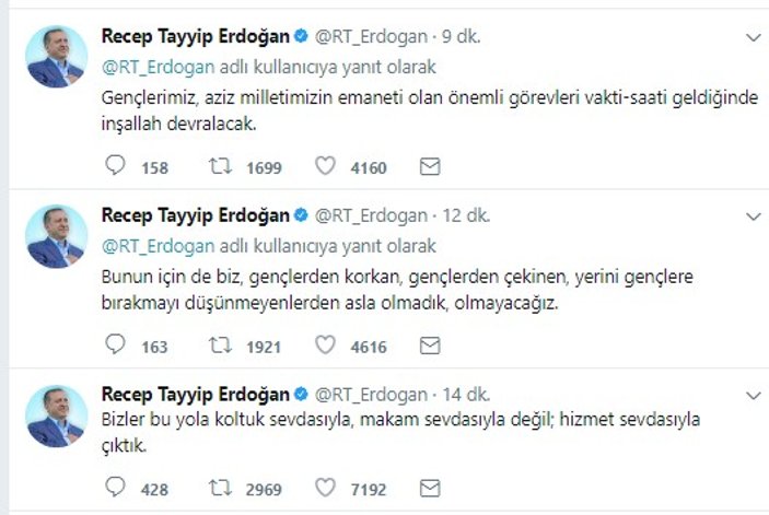 Erdoğan: Bu yola koltuk sevdasıyla çıkmadık
