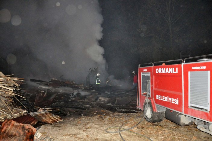 Zonguldak'ta kereste fabrikasında yangın