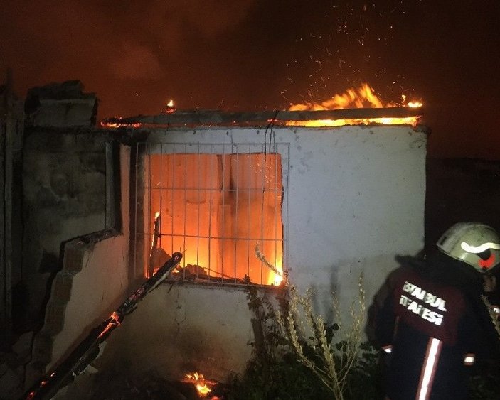 Bakırköy'de çıkan yangında bir gecekondu kül oldu