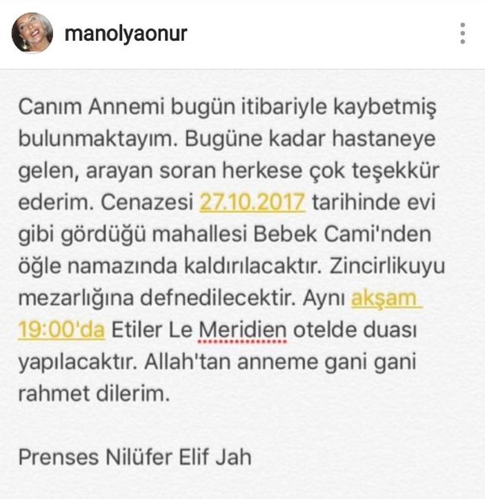 Manolya Onur hayatını kaybetti