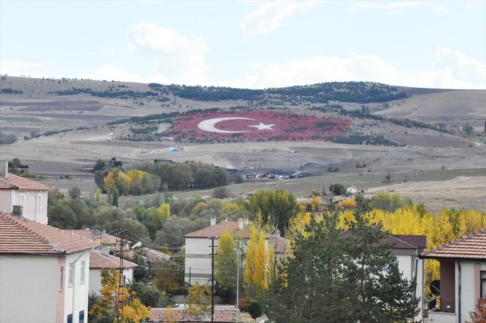 20 bin ton taşla Türk bayrağı yapıldı