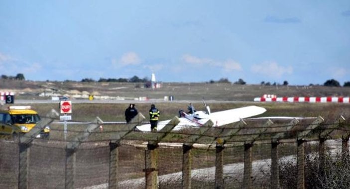 Çorlu'da eğitim uçağı araziye sert iniş yaptı: 1 yaralı