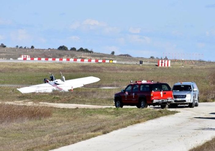 Çorlu'da eğitim uçağı araziye sert iniş yaptı: 1 yaralı