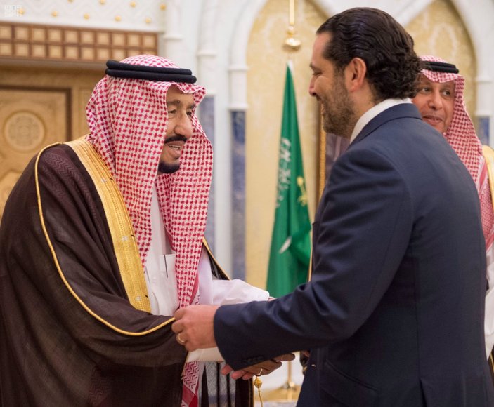 Lübnan Başbakanı Hariri Kral Selman ile bir arada