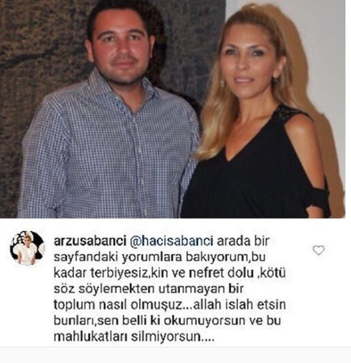 Arzu Sabancı Hacı Sabancı'ya gelen yorumlara isyan etti