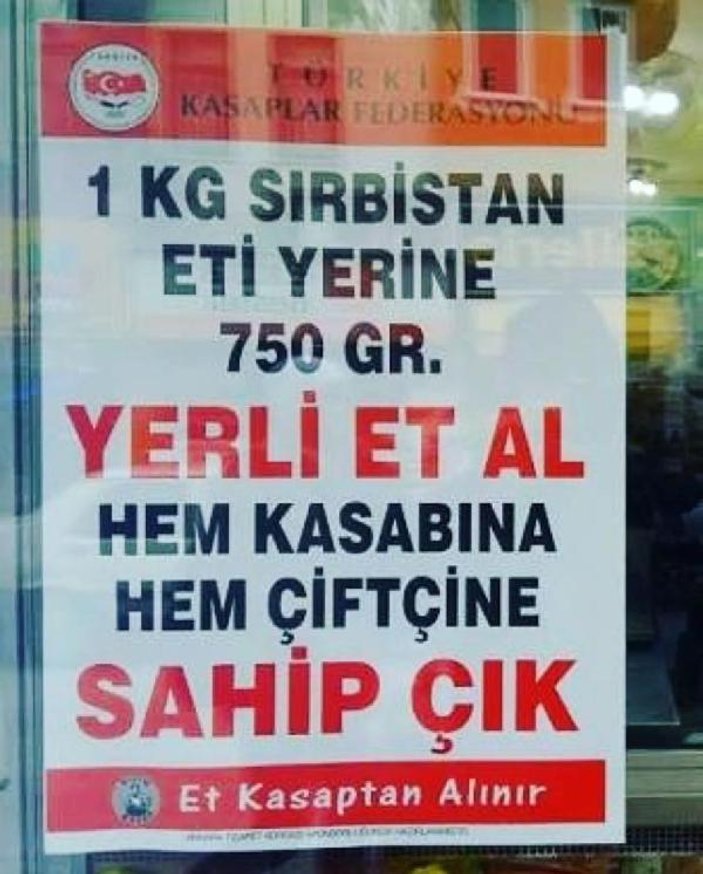 Kasaplardan ithal ete karşı, yerli et kampanyası