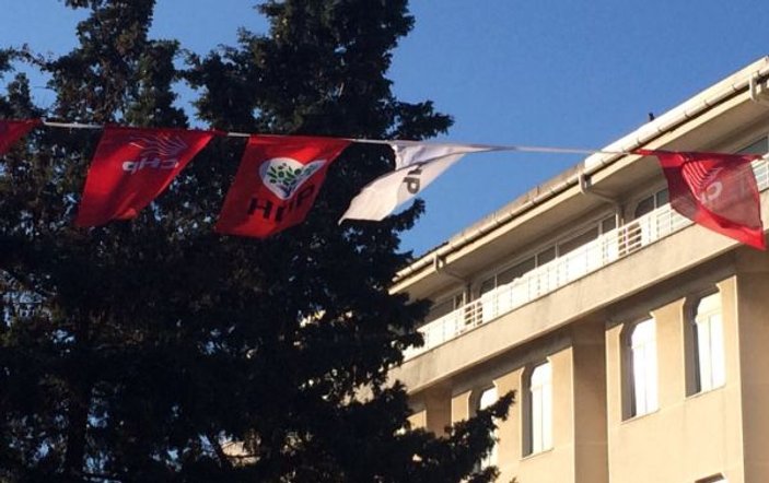 Malkara'da CHP ve HDP bayrağı yan yana görüntülendi