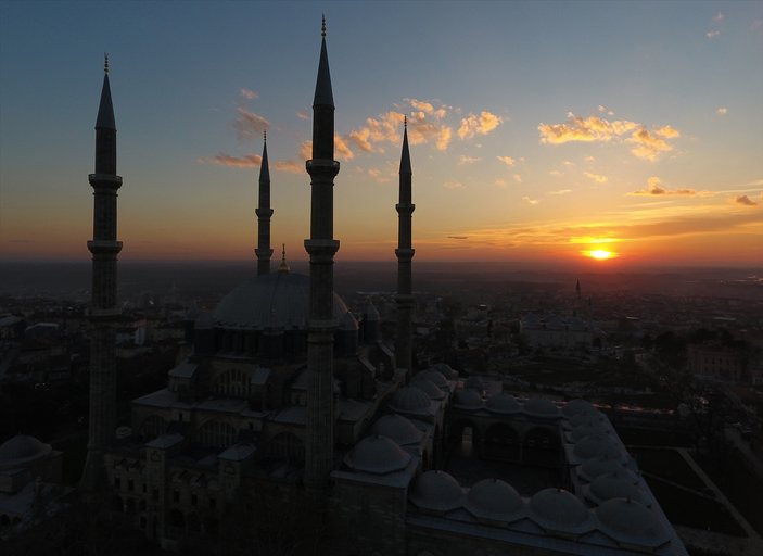 Selimiye'de gün doğumu ve gün batımı