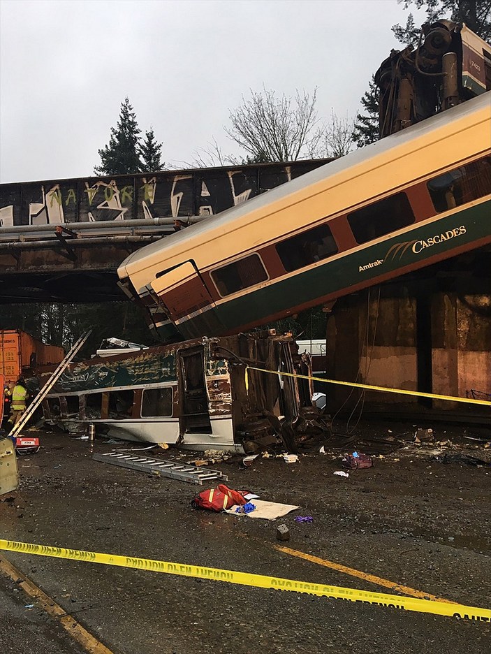 Washington'da tren kazası