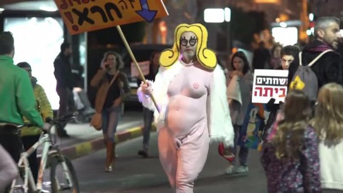 Tel Aviv'de Netanyahu protestosu