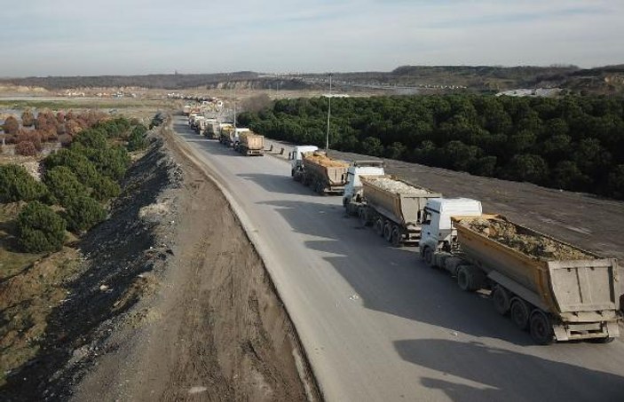 İstanbul'da sarı kamyonlara havadan takip