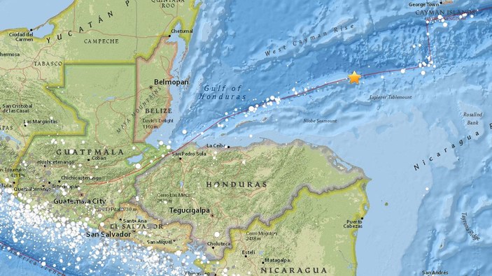 Honduras'ta 7.6 şiddetinde deprem