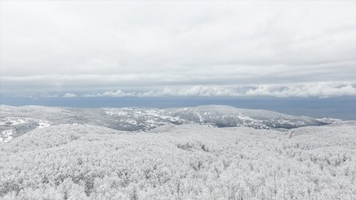 Kar yağışı Kastamonu'ya çok yakıştı