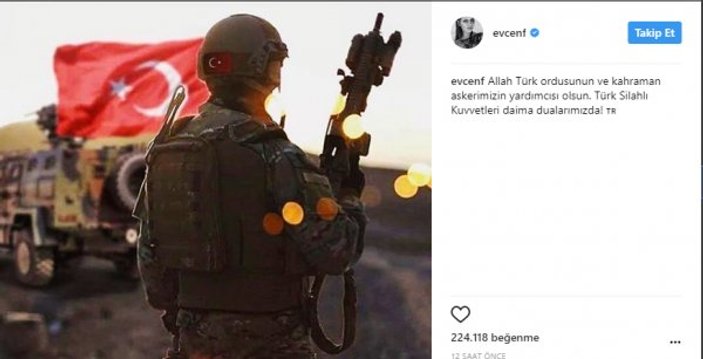 Ünlü isimlerden Afrin'deki askerlere destek paylaşımları